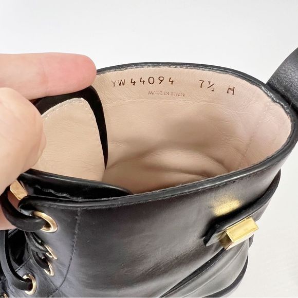 Stuart Weitzman Black Leather Ryder Boots Bootie 7.5 - Picture 7 of 9